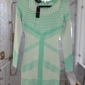 Bebe Mint Green and White sweater dress. It is a great dress.
